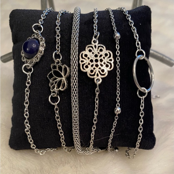 Set of Six Bohemian Hollow Lotus Leaf Bracelets - Picture 10 of 11